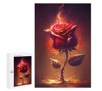 Puzzles for Adults 1000 PCS Flaming Rose Artwork-6 Puzzle for Adults Family Games Hand Speed Race Unique Birthday And Xmas Gifts 1000 PCS