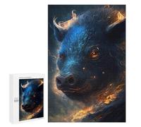 Puzzles for Adults 1000 PCS Flaming Wild Boar Art Print Jigsaw Puzzles for Teenagerss Stress Reliever Educational Challenge Christmas Birthday Gifts 1000 PCS