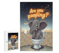 Puzzles for Adults 1000 PCS Funny Elephant on Toilet Jigsaws for Adults Relaxing Games Enhance Memory Unique Birthday And Xmas Gifts 1000 PCS