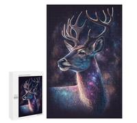 Puzzles for Adults 1000 PCS Galactic Deer Art Print-5 Jigsaw for Teenagerss Pattern Assembly Parent-child Interaction Beautiful Design Game 1000 PCS