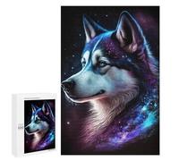 Puzzles for Adults 1000 PCS Galactic Husky Portrait Jigsaw for Teenagerss Pattern Assembly Parent-child Interaction Beautiful Design Game 1000 PCS