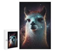 Puzzles for Adults 1000 PCS Galactic Llama Portrait Jigsaw for Teenagerss Pattern Assembly Parent-child Interaction Beautiful Design Game 1000 PCS