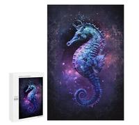 Puzzles for Adults 1000 PCS Galactic Seahorse Art Print Jigsaw for Teenagerss Pattern Assembly Parent-child Interaction Beautiful Design Game 1000 PCS