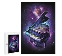 Puzzles for Adults 1000 PCS Galaxy Grand Piano Art Print-2 Jigsaw Puzzles for Teenagerss Stress Reliever Educational Challenge Christmas Birthday Gifts 1000 PCS