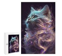 Puzzles for Adults 1000 PCS Galaxy Kitten White Cat Jigsaw for Adults Relaxing Games Analysis And Logic Unique Birthday And Xmas Gifts 1000 PCS