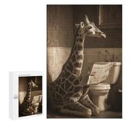 Puzzles for Adults 1000 PCS Giraffe Reading Newspaper in Bathroom Puzzles for Teenagers Staycation Kill Time Help The Brain Exercise Unique Birthday And Xmas Gifts 1000 PCS