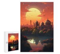 Puzzles for Adults 1000 PCS Golden Sunset Palace Reflections Jigsaw for Teenagerss Pattern Assembly Parent-child Interaction Beautiful Design Game 1000 PCS