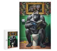 Puzzles for Adults 1000 PCS Gorilla on The Toilet Jigsaw for Adults Relaxing Games Analysis And Logic Unique Birthday And Xmas Gifts 1000 PCS