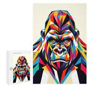 Puzzles for Adults 1000 PCS Gorilla Wpap Pop Art Jigsaws for Adults Relaxing Games Enhance Memory Unique Birthday And Xmas Gifts 1000 PCS