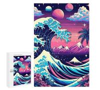 Puzzles for Adults 1000 PCS Great Wave Neon Dreams Puzzle for Adults Family Games Hand Speed Race Unique Birthday And Xmas Gifts 1000 PCS