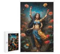 Puzzles for Adults 1000 PCS Indian Goddess Lakshmi in Lotus Garden Jigsaws for Adults Relaxing Games Enhance Memory Unique Birthday And Xmas Gifts 1000 PCS