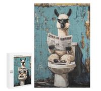Puzzles for Adults 1000 PCS Llama Reading Newspaper on Toilet-1 Jigsaw Puzzles for Adults But Fun And Humorous for Birthday, Chrismas Christmas Birthday Gifts 1000 PCS