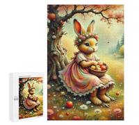 Puzzles for Adults 1000 PCS Magical Bunny with Apple Basket Jigsaw for Teenagerss Pattern Assembly Parent-child Interaction Beautiful Design Game 1000 PCS