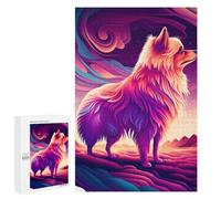 Puzzles for Adults 1000 PCS Magical Dog in Vibrant Landscape Puzzle for Adults Family Games Hand Speed Race Unique Birthday And Xmas Gifts 1000 PCS