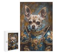 Puzzles for Adults 1000 PCS Medieval Knight Dog Armor Costume Jigsaws for Adults Puzzle Difficult Challenge Help The Brain Exercise Unique Challenge Game 1000 PCS