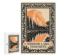 Puzzles for Adults 1000 PCS Mirror Lake Yosemite Illustration Jigsaw for Teenagerss Pattern Assembly Parent-child Interaction Beautiful Design Game 1000 PCS