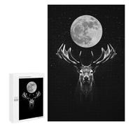 Puzzles for Adults 1000 PCS Moon Deer Wallpaper Jigsaw for Teenagerss Pattern Assembly Parent-child Interaction Beautiful Design Game 1000 PCS