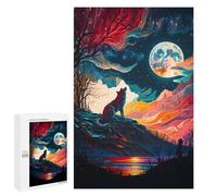 Puzzles for Adults 1000 PCS Moonlit Wolf Howl Puzzles for Adults Hands-on Game But Fun And Humorous Christmas Birthday Gifts 1000 PCS