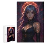 Puzzles for Adults 1000 PCS Mystic Woman Under Crimson Moon Jigsaw for Teenagerss Pattern Assembly Parent-child Interaction Beautiful Design Game 1000 PCS