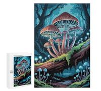Puzzles for Adults 1000 PCS Mystical Mushroom Forest Illustration Jigsaws for Adults Relaxing Games Enhance Memory Unique Birthday And Xmas Gifts 1000 PCS