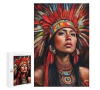 Puzzles for Adults 1000 PCS Native American Woman Portrait Jigsaw for Adults Relaxing Games Analysis And Logic Unique Birthday And Xmas Gifts 1000 PCS