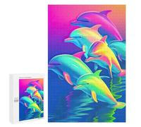 Puzzles for Adults 1000 PCS Neon Dolphin Delight Puzzles for Adults Hands-on Game But Fun And Humorous Christmas Birthday Gifts 1000 PCS