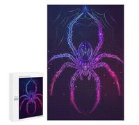 Puzzles for Adults 1000 PCS Neon Spider Animal Jigsaw for Adults Relaxing Games Analysis And Logic Unique Birthday And Xmas Gifts 1000 PCS