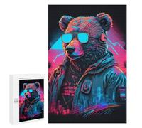 Puzzles for Adults 1000 PCS Neon Urban Bear Puzzles for Adults Hands-on Game But Fun And Humorous Christmas Birthday Gifts 1000 PCS