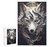 Puzzles for Adults 1000 PCS Ornate Wolf Head Portrait Jigsaw Puzzles for Teenagerss Stress Reliever Educational Challenge Christmas Birthday Gifts 1000 PCS