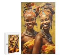 Puzzles for Adults 1000 PCS Painted African Sisters Jigsaw for Teenagerss Pattern Assembly Parent-child Interaction Beautiful Design Game 1000 PCS