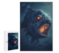 Puzzles for Adults 1000 PCS Piranha Evil Scary Horror Jigsaw Puzzles for Teenagerss Stress Reliever Educational Challenge Christmas Birthday Gifts 1000 PCS