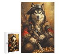 Puzzles for Adults 1000 PCS Pirate Wolf Treasure Chest Jigsaws for Adults Puzzle Difficult Challenge Help The Brain Exercise Unique Challenge Game 1000 PCS