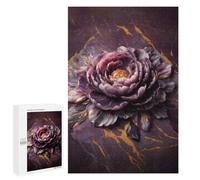 Puzzles for Adults 1000 PCS Purple And Gold Floral Elegance Jigsaw Puzzles for Teenagerss Stress Reliever Educational Challenge Christmas Birthday Gifts 1000 PCS