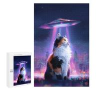 Puzzles for Adults 1000 PCS Puzzles Alien Cat Encounter Adult Jigsaw Puzzles Family Activities Difficult And Challenge for Is Ideal As A Gift 1000 PCS