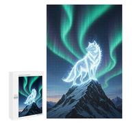 Puzzles for Adults 1000 PCS Puzzles Aurora Spirit Wolf on Snowy Mountain Puzzles for Adults Toy Wall Decor Difficult Hard Help The Brain Exercise 1000 PCS