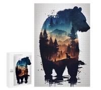 Puzzles for Adults 1000 PCS Puzzles Bear Silhouette Puzzles for Adults Family Game Presents for Women for Birthday, Chrismas 1000 PCS