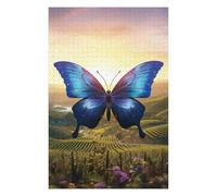 Puzzles for Adults 1000 PCS Puzzles Beautiful Blue Butterfly Adult Jigsaw Puzzle Toy Wall Decor Hand Speed Race Deal As Gifts for The Whole Family 1000 PCS
