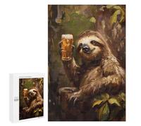 Puzzles for Adults 1000 PCS Puzzles Beer Drinking Sloth Jigsaws for Adults Family Games Difficult Hard Deal As Gifts for The Whole Family 1000 PCS