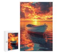 Puzzles for Adults 1000 PCS Puzzles Boat Reflections at Sunset Adult Jigsaw Puzzles Family Activities Difficult And Challenge for Is Ideal As A Gift 1000 PCS