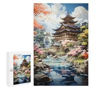 Puzzles for Adults 1000 PCS Puzzles Cherry Blossom Temple Reflections -3 Jigsaws for Adults Family Games But Fun And Humorous for Birthday, Chrismas 1000 PCS