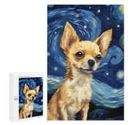 Puzzles for Adults 1000 PCS Puzzles Chihuahua Starry Night Puzzles for Adults Family Game Presents for Women for Birthday, Chrismas 1000 PCS