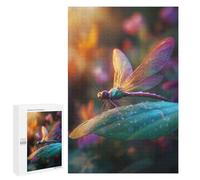 Puzzles for Adults 1000 PCS Puzzles Colorful Dragonfly on Leaf Jigsaws for Adults Family Games Difficult Hard Deal As Gifts for The Whole Family 1000 PCS