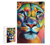 Puzzles for Adults 1000 PCS Puzzles Colorful Lioness Animals Puzzles for Adults Toy Wall Decor Difficult Hard Help The Brain Exercise 1000 PCS