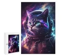 Puzzles for Adults 1000 PCS Puzzles Cosmic Cat Astronaut Art Print-3 Puzzles for Adults Brain Teaser Game Perfect Decoration Deal As Gifts for The Whole Family 1000 PCS