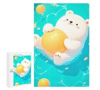 Puzzles for Adults 1000 PCS Puzzles Cute Bear Floating Balls Puzzles for Adults Toy Wall Decor Difficult Hard Help The Brain Exercise 1000 PCS