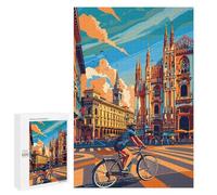 Puzzles for Adults 1000 PCS Puzzles Cycling in Milan Puzzles for Adults Toy Wall Decor Difficult Hard Help The Brain Exercise 1000 PCS
