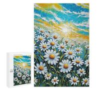 Puzzles for Adults 1000 PCS Puzzles Daisy Field Under A Sunny Sky Puzzles for Adults Toy Wall Decor Difficult Hard Help The Brain Exercise 1000 PCS