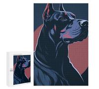 Puzzles for Adults 1000 PCS Puzzles Doberman Pinscher Portrait Illustration Puzzles for Adults Toy Wall Decor Difficult Hard Help The Brain Exercise 1000 PCS