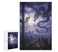 Puzzles for Adults 1000 PCS Puzzles Dragon Butterfly Cityscape Night Puzzles for Adults Toy Wall Decor Difficult Hard Help The Brain Exercise 1000 PCS