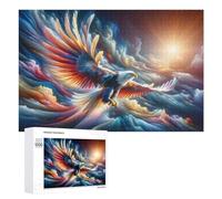 Puzzles for Adults 1000 PCS Puzzles Eagle Soaring in Colorful Sky Jigsaws for Adults Family Games But Fun And Humorous for Birthday, Chrismas 1000 PCS